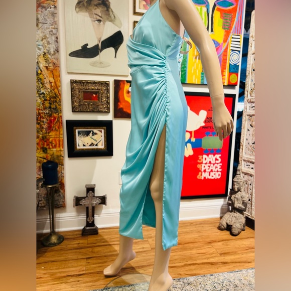 NWT Oh Polly Midi open side wrap Dress Size 10 polyester and elastane blend - Picture 3 of 13